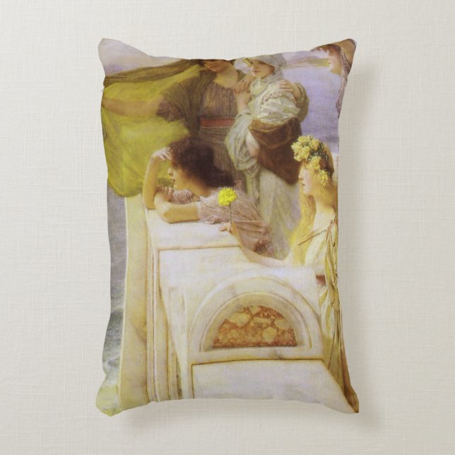 Vid Aphrodites vagga av Sir Lawrence Alma Tadema Prydnadskudde (Framsidan(Vertikal))