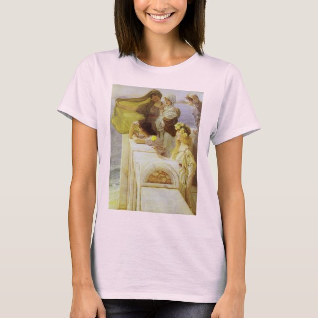 Vid Aphrodites vagga av Sir Lawrence Alma Tadema Tee Shirt (Framsida)