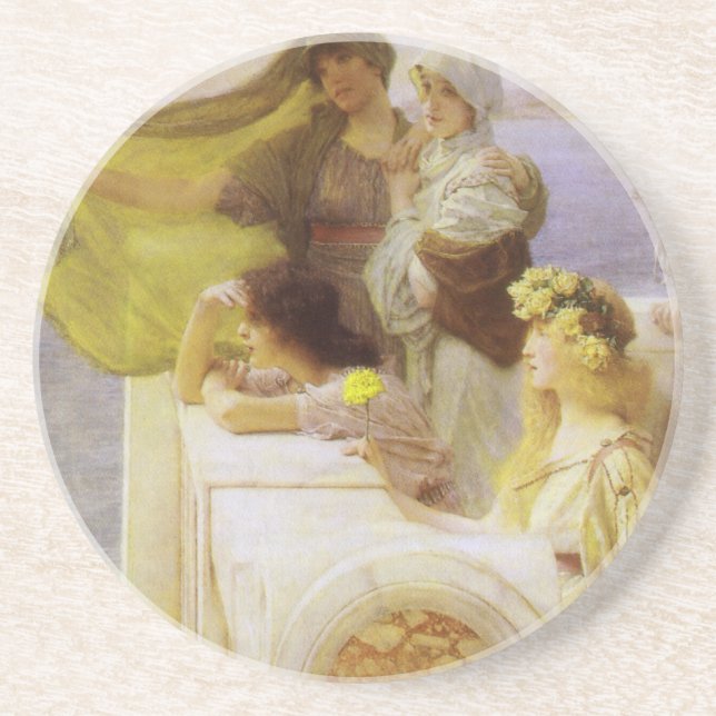 Vid Aphrodites vagga av Sir Lawrence Alma Tadema Underlägg Sandsten (Framsidan)