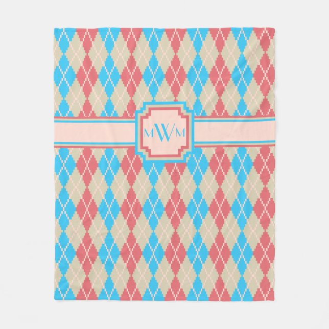 Vid Beach Argyle Fleece Blanket (Framsidan)