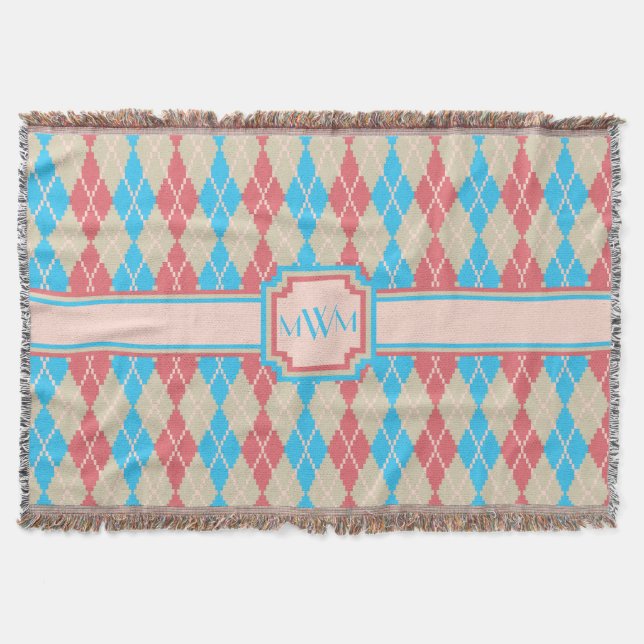 Vid Beach Argyle Throw Blanket Filt (Framsidan)