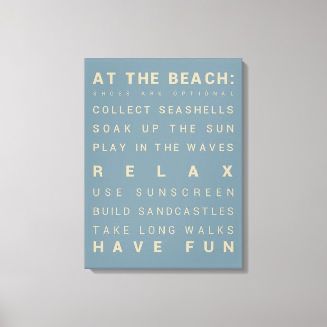 Vid Beach - Beach House Regler - 18 x 24 tum Canvastryck (Framsida)