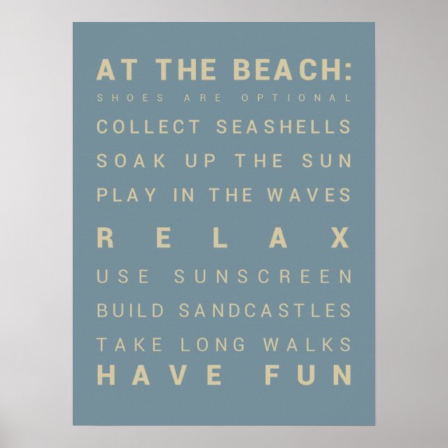 Vid Beach - Beach House Regler Poster (Framsidan)