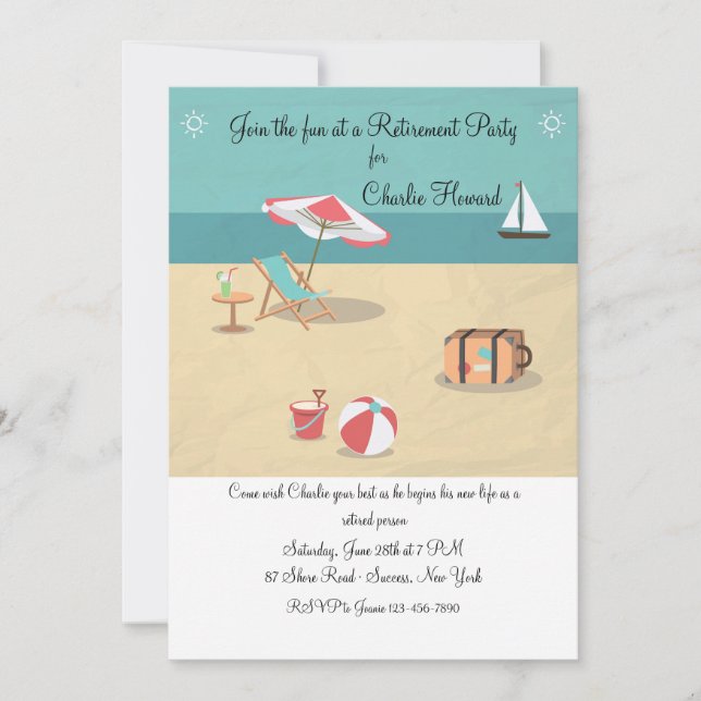 Vid Beach-inbjudan Inbjudningar (Framsida)