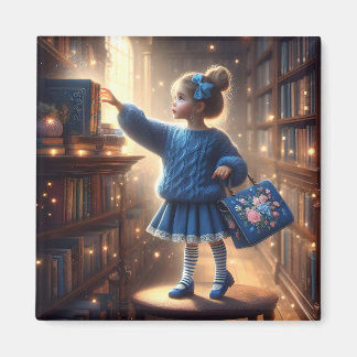 Vid Bibliotek - Blå magnet