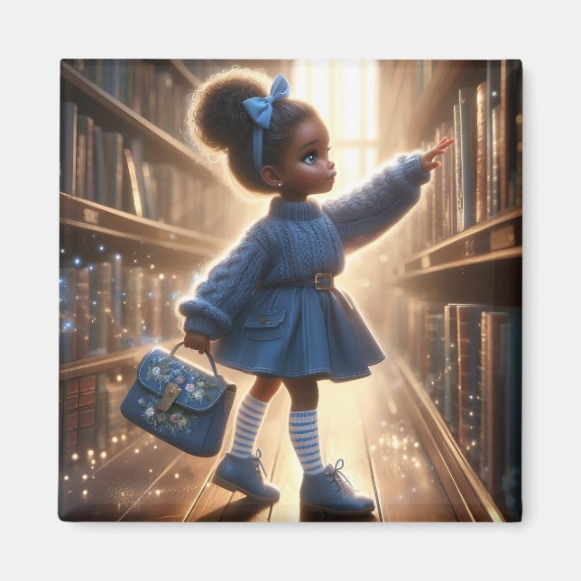 Vid Bibliotek - Blå magnet (Framsidan)
