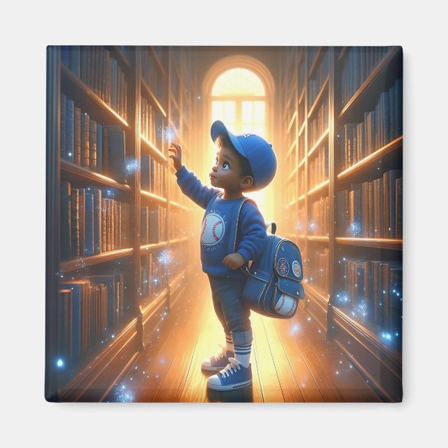 Vid Bibliotek - Blå magnet (Framsidan)
