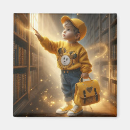 Vid Bibliotek - Gult Magnet