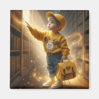 Vid Bibliotek - Gult Magnet