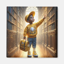 Vid Bibliotek - Gult Magnet