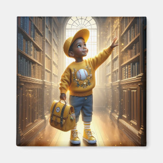 Vid Bibliotek - Gult Magnet