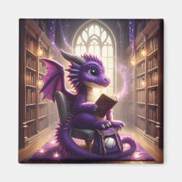 Vid Bibliotek - Lila Dragon Magnet