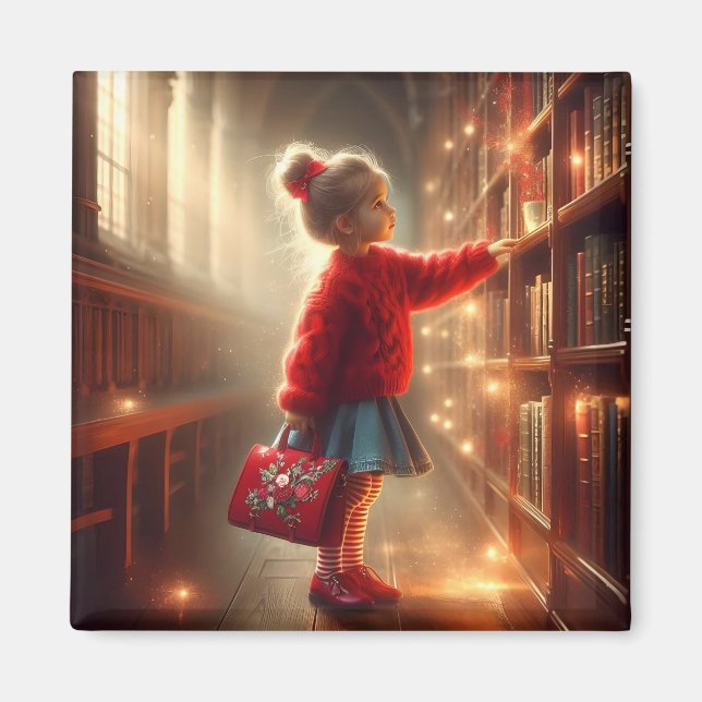 Vid Bibliotek - Röda magnet (Framsidan)
