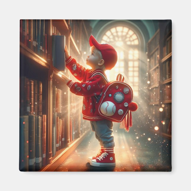 Vid Bibliotek - Röda magnet (Framsidan)