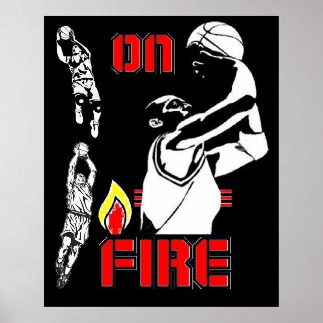 Vid brand - Basketboll - poster (Framsidan)