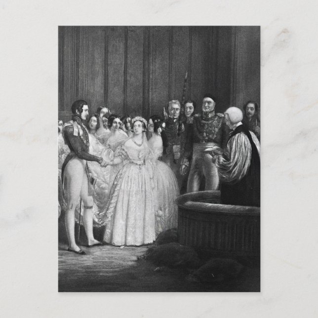 Vid ceremonin i bröllop vykort (Framsida)