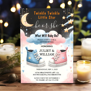 Vid Cloud Twinkle Twinkle Little Star-Gender-visni Inbjudningar