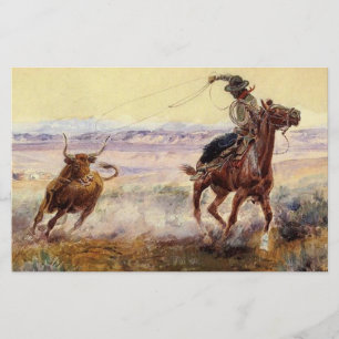 “Vid dammen” av Charles M Russell Brevpapper