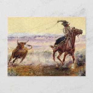 “Vid dammen” av Charles M Russell Vykort