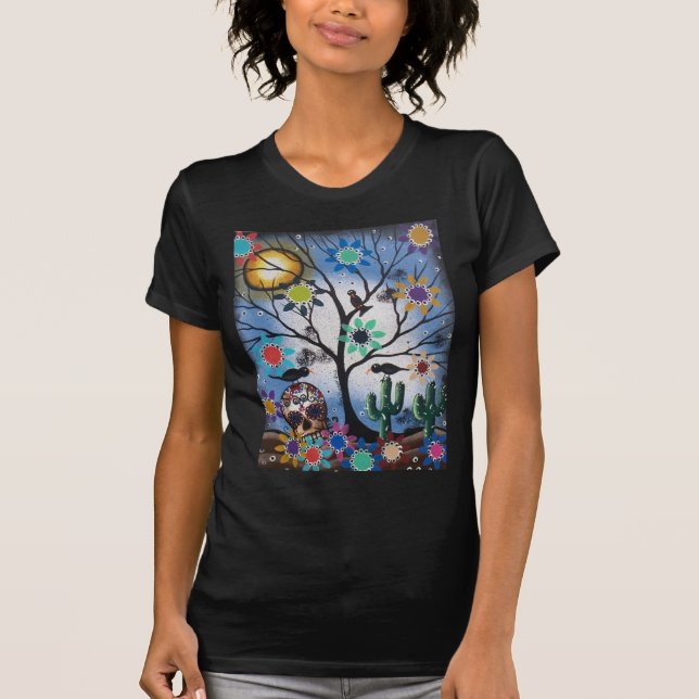 Vid den Lori Everett_ day of the dead mexikan, Tee (Framsida)