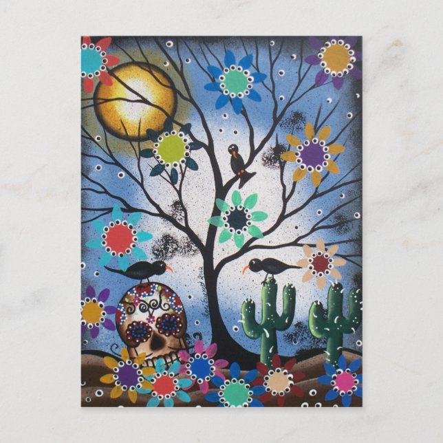 Vid den Lori Everett_ day of the dead mexikan, Vykort (Framsida)