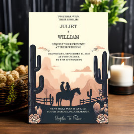 Vid Desert Rodeo Retro Horse Rustic Westernare Brö Inbjudningar