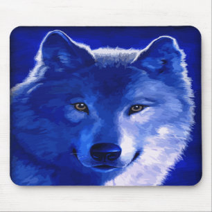 Vid det ljust av måneblåttvargen Mousepad Musmatta