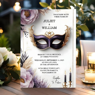 Vid Dress Code Prom Costume Masquerad Boll Bröllop Inbjudningar
