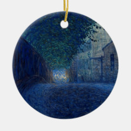 Vid Dusk (Nattlandskap) (kvällsscen) Julgransprydnad Keramik