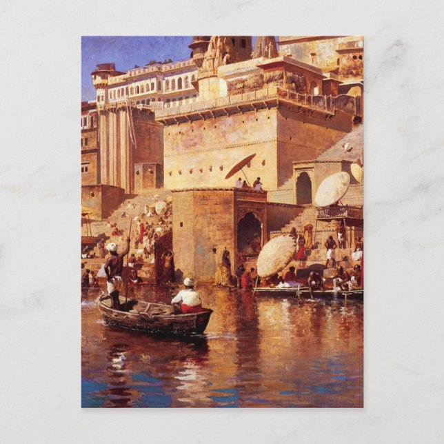 Vid floden Benares av Edwin Lord Weeks Vykort (Framsida)