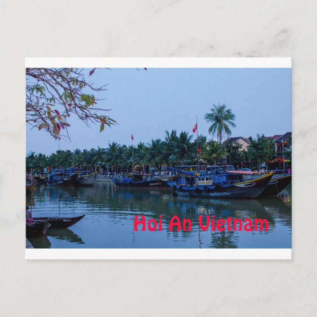 Vid floden Hoi An Vietnam Vykort (Framsida)