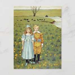 "Vid floden"-Vintagen Vykort