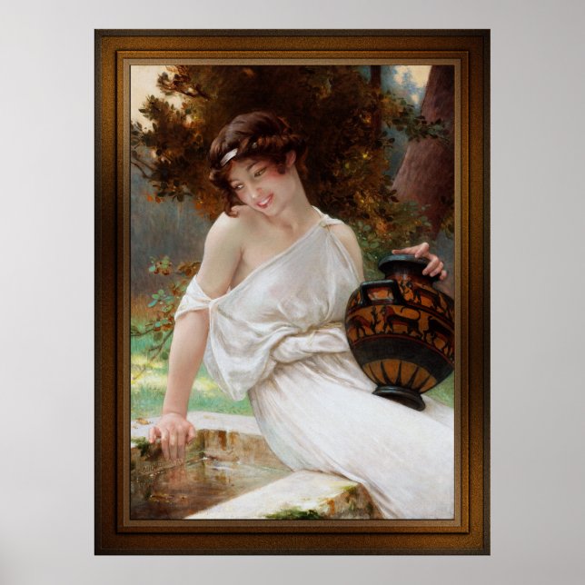 Vid Fontän av Guillaume Seignac Poster (Framsidan)