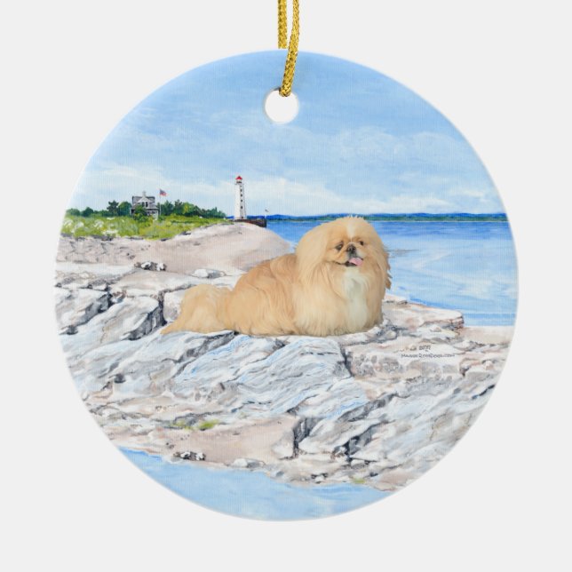 Vid fyren julgransprydnad keramik (Framsidan)