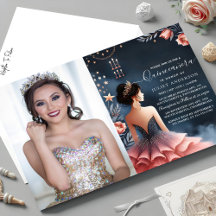 Vid Glam Boll Gown Spark Mörk Navy Blue Quinceaner