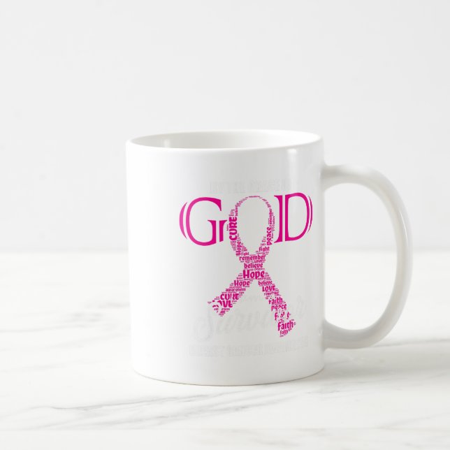 Vid Guds nåd är jag Bröstcancer överlevande Kaffemugg (Höger)