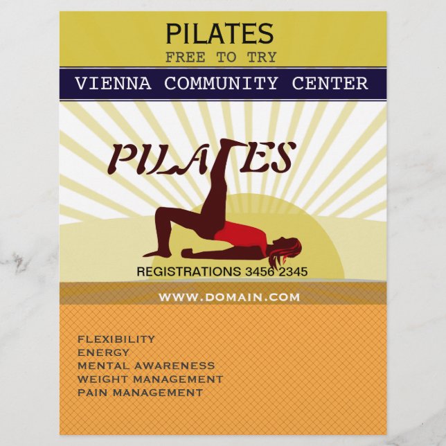 Vid Gym Stretching Woman Sol Sports Fitness Pilate Reklamblad (Framsidan)
