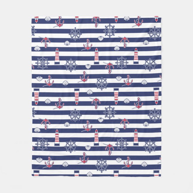 Vid havsmönster fleecefilt (Framsidan)