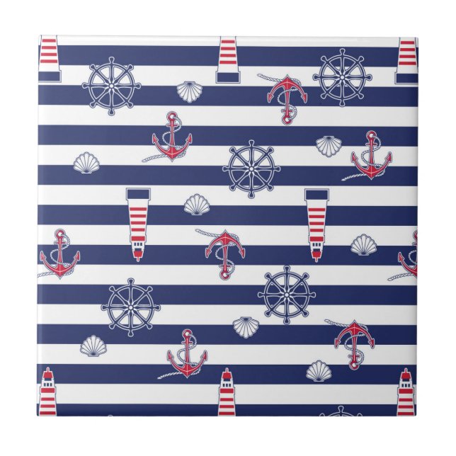 Vid havsmönster kakelplatta (Framsidan)