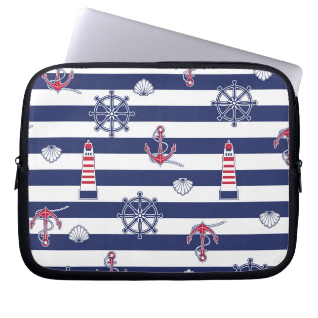 Vid havsmönster laptop sleeve (Framsidan)