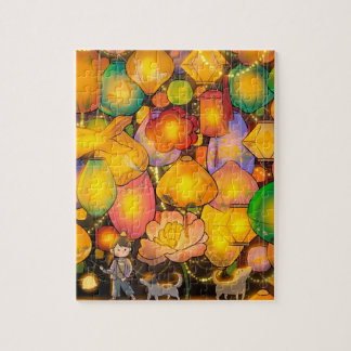 Vid höstfestivalen i mitten spelar ljus pussel