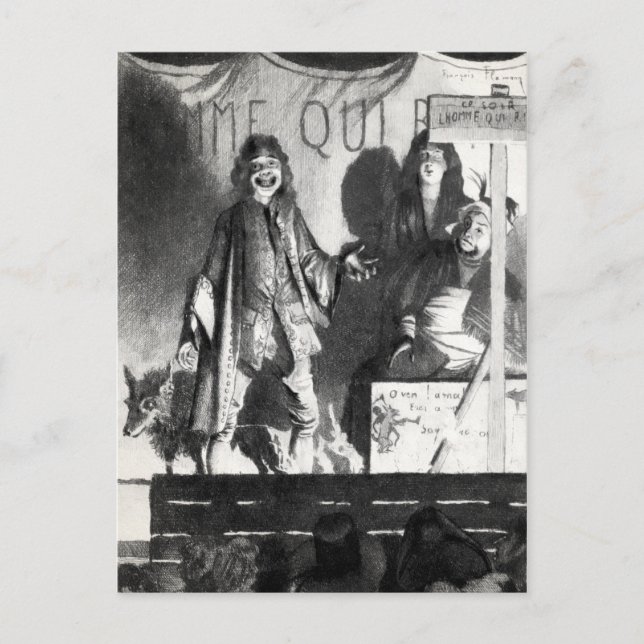 Vid illustration av Vintagen Grönt box Vykort (Framsida)