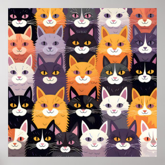 Vid intensiv teckning med Gult, svart och vit P Poster