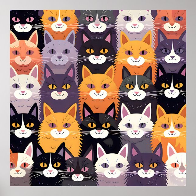 Vid intensiv teckning med Gult, svart och vit P Poster (Framsidan)