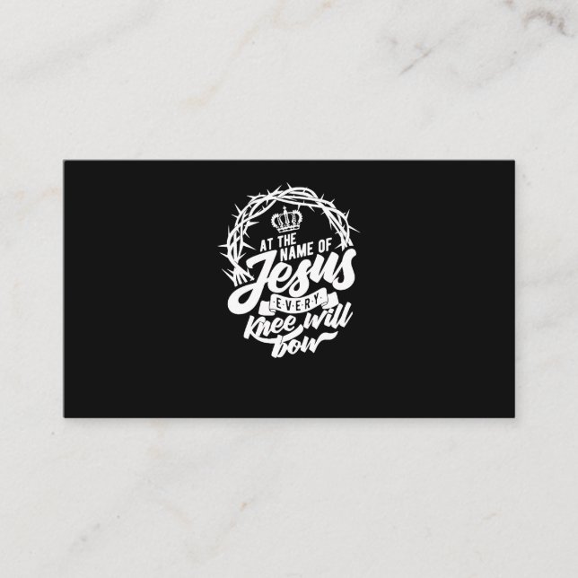 Vid Jesus Namn kommer varje knut att bära kristna Visitkort (Framsida)