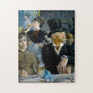 Vid kaféet av Manet Impressionist Painting Pussel