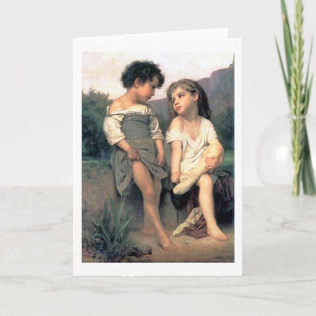 Vid Kant vid Brook, Bouguereau Kort (Framsida)