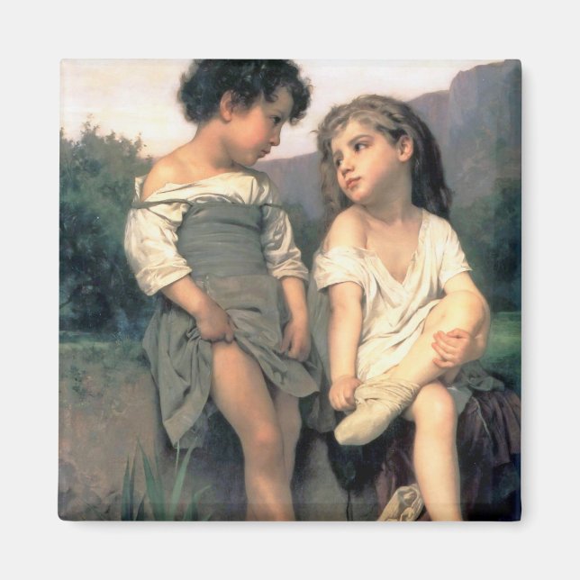 Vid Kant vid Brook, Bouguereau Magnet (Framsidan)