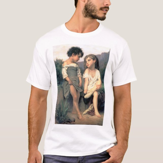 Vid Kant vid Brook, Bouguereau T Shirt (Framsida)