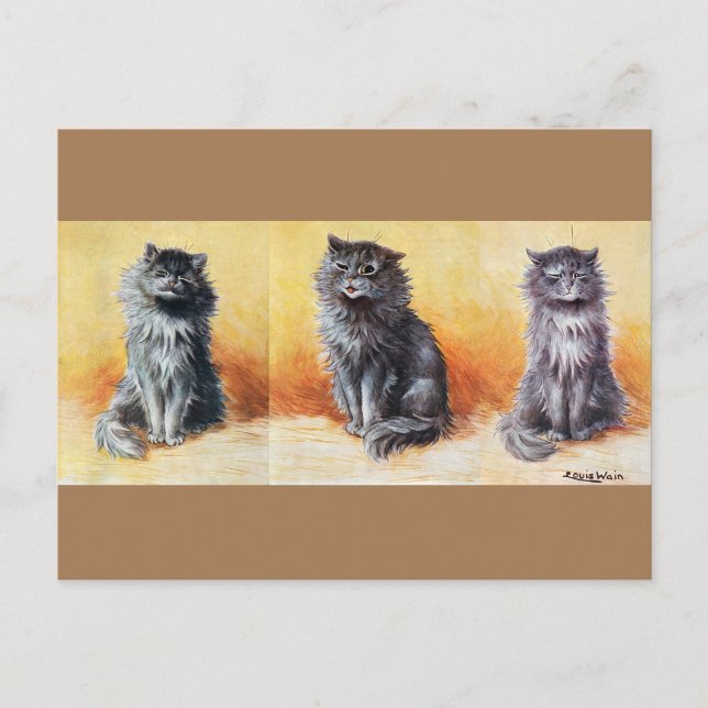 Vid kattuppställningen, Louis Wain Vykort (Framsida)